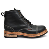 OstrichFit Men's handmade lace-up ankle boots in Black leather (ART-OF-PR-DEL1002)